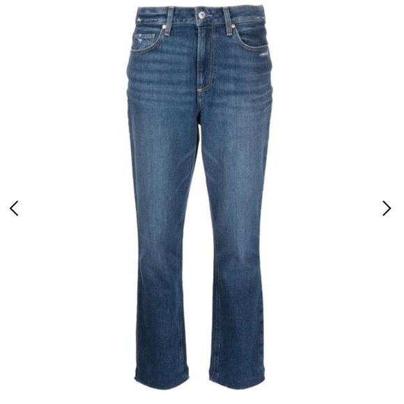 PAIGE Brigitte Distressed Cropped Jeans - Picture 1 of 8
